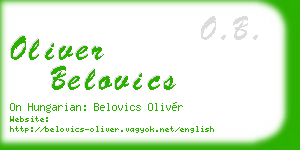 oliver belovics business card