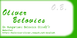 oliver belovics business card